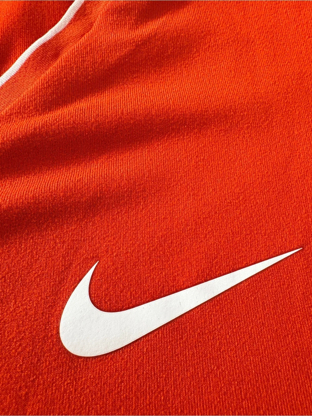 Nike Women's Bright Orange V-Neck Dri-FIT Short Sleeve Top